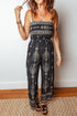 Bohemian Ethnic Print Spaghetti Strap Wide Leg Jumpsuit