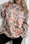 Embroidered Faith Slogan Camo Graphic Pullover Sweatshirt