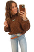 Cable Knit High Neck Loose Pullover Sweater