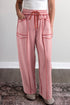 Plaid Trim Drawstring Elastic Waist Shift Pants