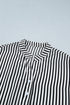 Striped Pattern Half Sleeve Button Up Blouse