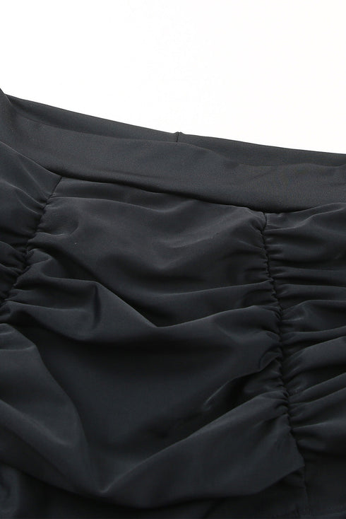 High Rise Ruched Front Bikini Bottom