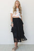 Polyamide Elastane Elegant Ruffle Lace Tiered Skirt