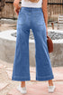 Cropped High Rise Wide Leg Stretch Denim Jeans