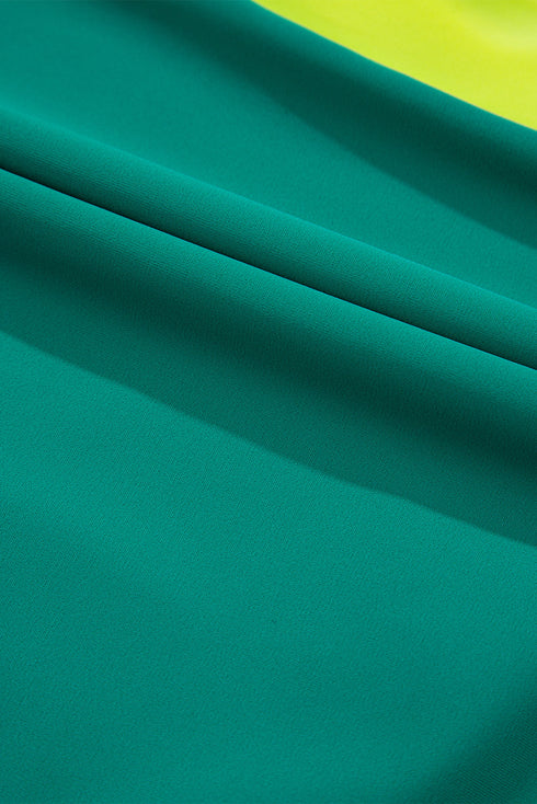 Contrast Band High Rise Scoop Neck Bikini Set