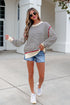 Striped Ribbed Trim Drop Shoulder Oversized Sweater