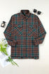 Western Plaid Print Buttoned Chest Pocket Shacket