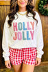 Applique Slogan Round Neck Long Sleeve Sweatshirt