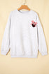 Embroidered Football Bow Back Long Sleeve Game Day Sweatshirt