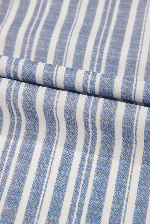 Striped Buttoned Waistcoat A Line Mini Skirt Two Piece Dress