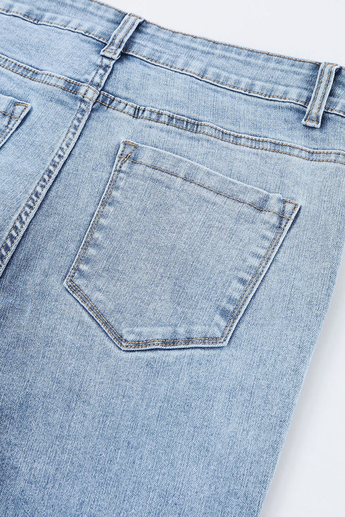 Distressed High Waisted Denim Southern Belle Flare Jeans