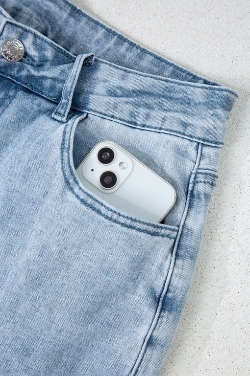 Bow Knot Side Detail Loose Wide Leg Jeans