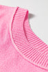 Backless Round Neck Drop Shoulder Long Sleeve Pullover Sweater