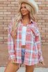 Western Plaid Flap Pocket Button Up Shacket