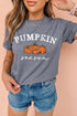 Pumpkin Message Round Neck Short Sleeve Casual Graphic Tee