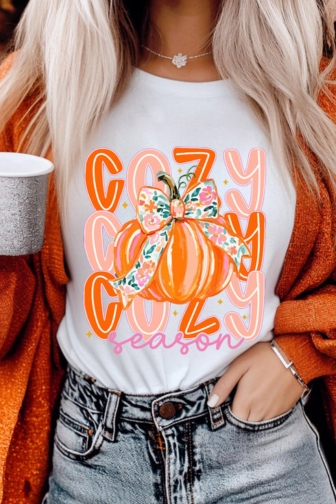 Polyester Cotton Pumpkin Graphic Round Neck Tee