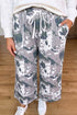 Camo Print Drawstring Waist Patch Pocket Pants