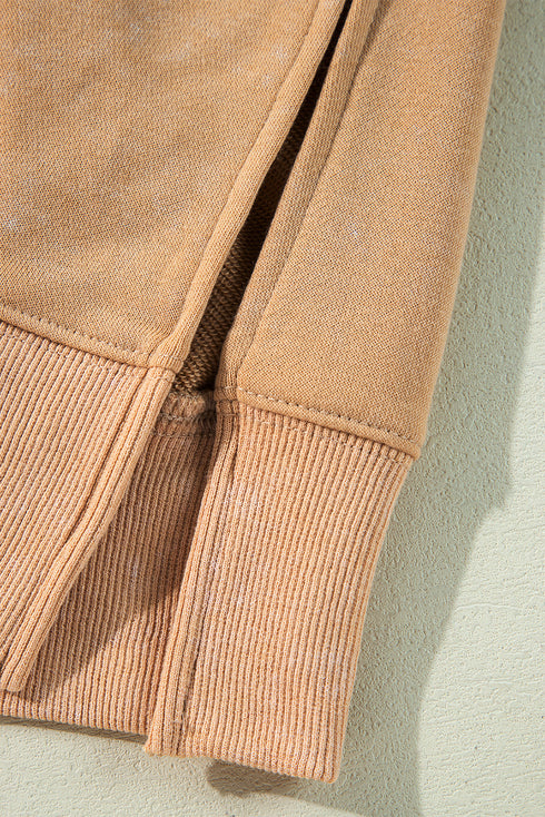 Oversized Mineral Wash Graphic Print Split Hem Sweatshirt