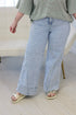 Cotton Polyester Denim Paneling Loose Fit Jeans