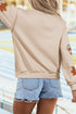 Sequin Leaf Drinks Patch Graphic Mock Neck Sweatshirt