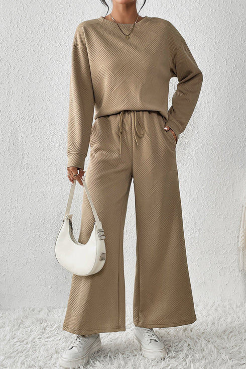 Ultra Loose Textured Slouchy Matching Pant Set