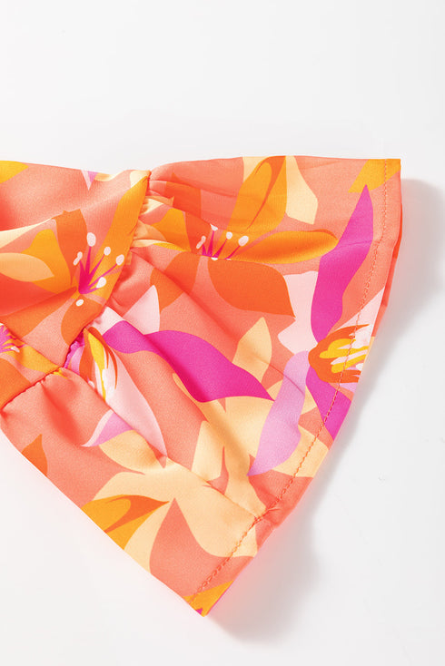 Abstract Print Ruffled Sleeve A Line Mini Dress