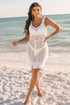 Boho Open Knit Tie Waist Mini Cover Up