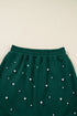 Pearl Embellished Drop Shoulder Pullover Mini Skirt Two Piece Dress