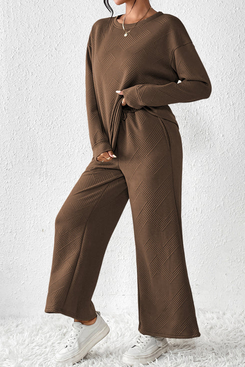 Ultra Loose Textured Slouchy Matching Pant Set
