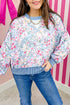 All Over Floral Print Round Neck Long Sleeve Top