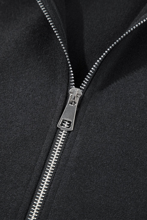 Casual Stretch Zip Up Hooded Coat