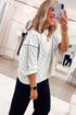 Polka Dot Piping Trim Relaxed Silhouette Top
