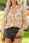 All Over Floral V Neck Southern Belle Long Sleeve Blouse