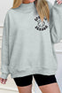 Spooky Embroidered Letter Graphic Mock Neck Sweatshirt