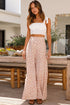 Bohemian Floral Print High Waist Wide Leg Flare Pants