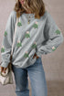 Sequin Tree Graphic Drop Shoulder Pullover Sweatshirt
