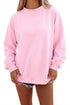 Mock Neck Polka Dot Pattern Trim Oversized Sweatshirt