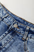 Center Seam Cuffed Hem Straight High Waist Denim Jeans