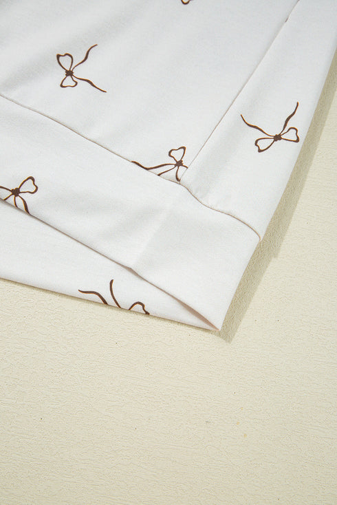 Bow Print Half Zip Tank Matching Short Sets