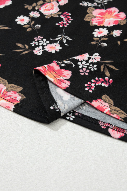 Abstract Feather Print Scoop Neck Tank Top