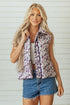 Camouflage Puffer Stand Neck Zip Up Sleeveless Vest
