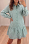 Striped Pattern Shift Long Sleeve Mini Dress