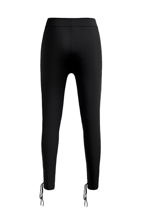 Exclusive Grommet Lace Up Front Statement Leggings