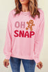 Oh Snap Gingerbread Man Graphic Crew Neck Pullover Sweatshirt