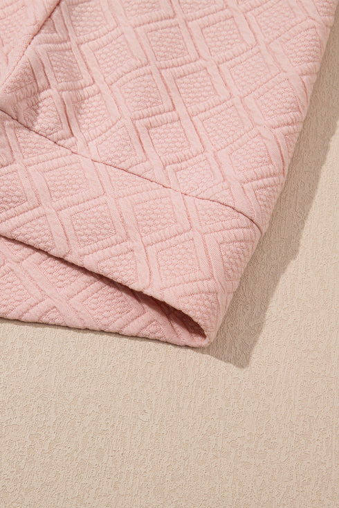 Textured Striped Collared Zip Up Two Piece Dress