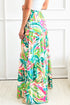 Bohemian Abstract Print High Waist Tiered Maxi Skirt