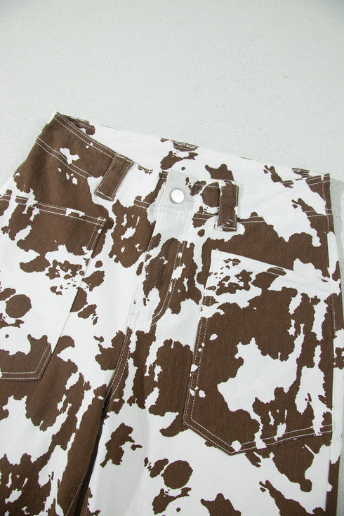 Abstract Pattern Regular Fit Full Length Western Jeans