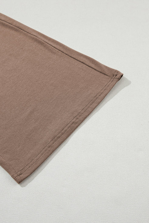 Casual Solid T Shirt Wide Leg Pant Set