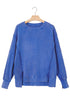 Split Hem Loose Silhouette Washed Tunic Sweatshirt