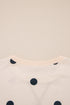 Polka Dot Loose Long Sleeve Split Hem Pullover Top